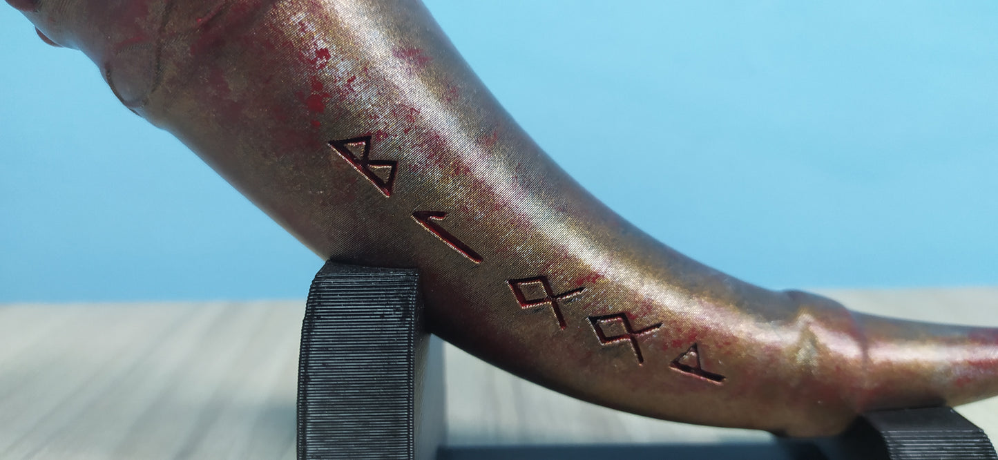 Bloodmead Horn Prop Replica – God of War Inspired Custom Hand Painted 3D Print