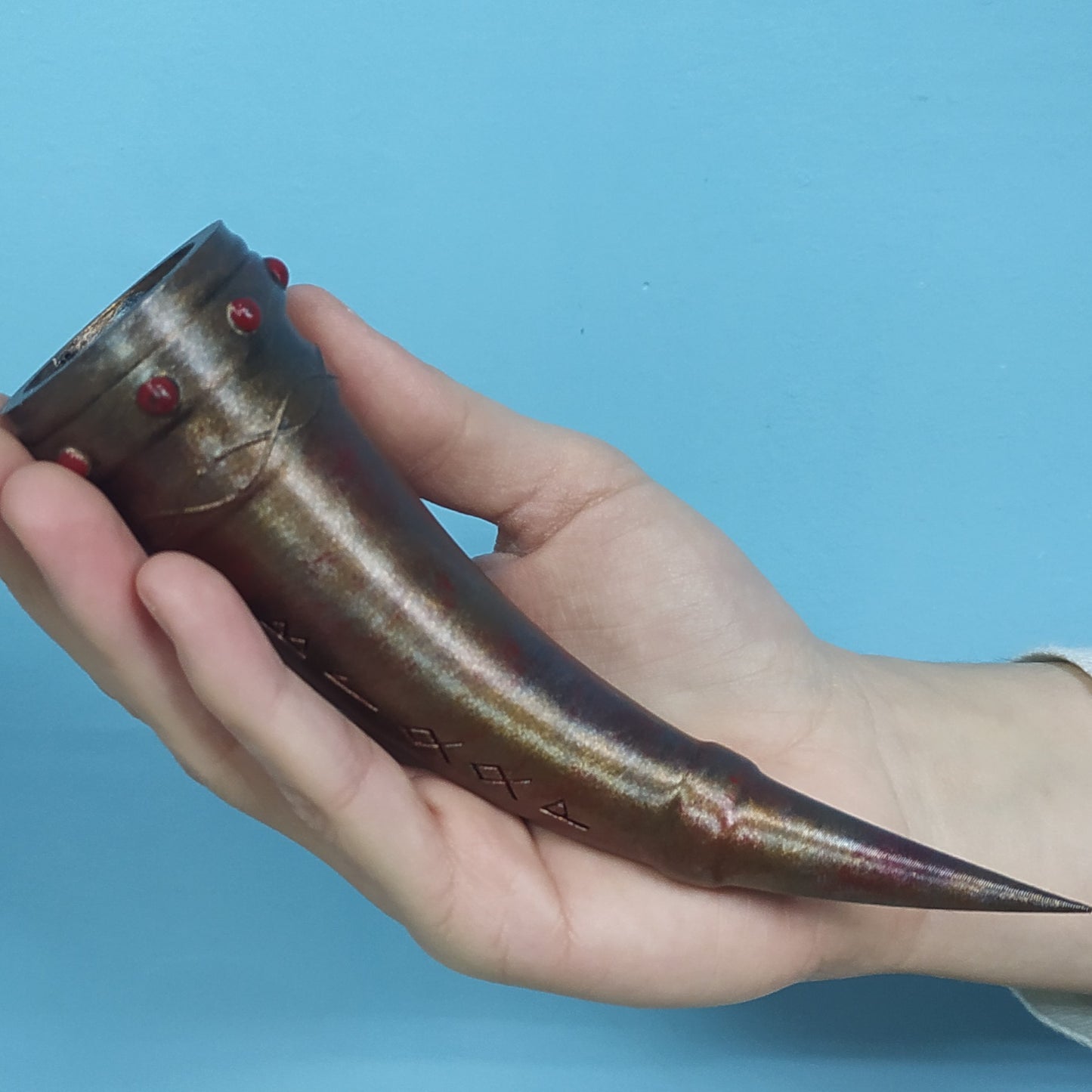 Bloodmead Horn Prop Replica – God of War Inspired Custom Hand Painted 3D Print