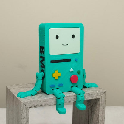 BMO Articulated Figurine - 3D Printed Flexi Robot, Retro Gamer Fidget Toy