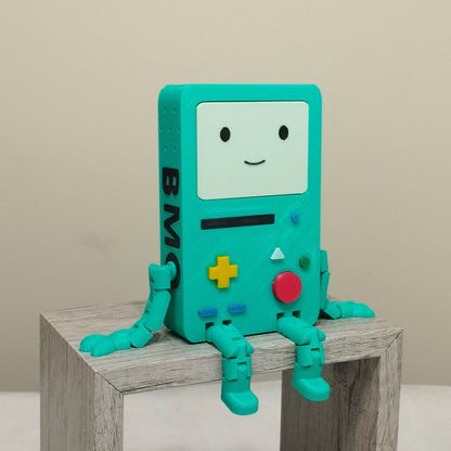 BMO Articulated Figurine - 3D Printed Flexi Robot, Retro Gamer Fidget Toy