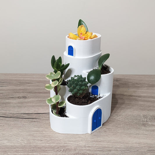 The Aegean Terrace Multi-Tier Planter - 3D Printed Greek Decor