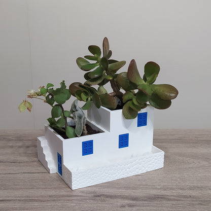 The Mediterranean Villa -  Split Level Planter - 3D Printed Greek Decor