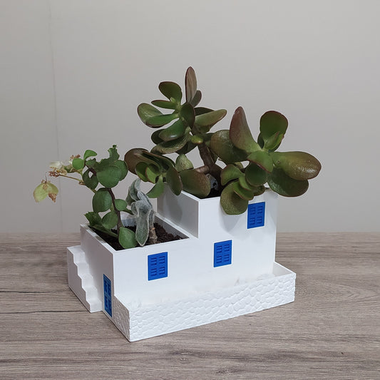 The Mediterranean Villa -  Split Level Planter - 3D Printed Greek Decor