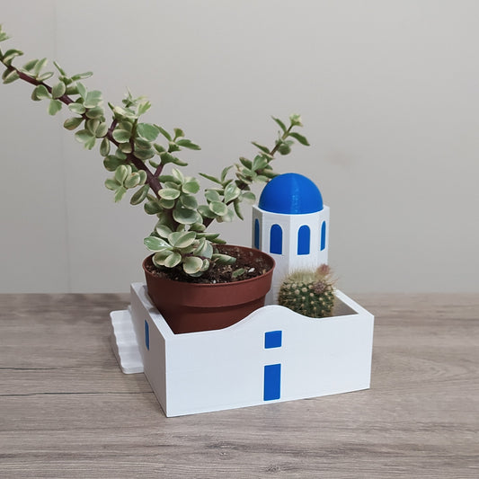 The Aegean Chapel Courtyard Planter - 3D Printed Greek Decor