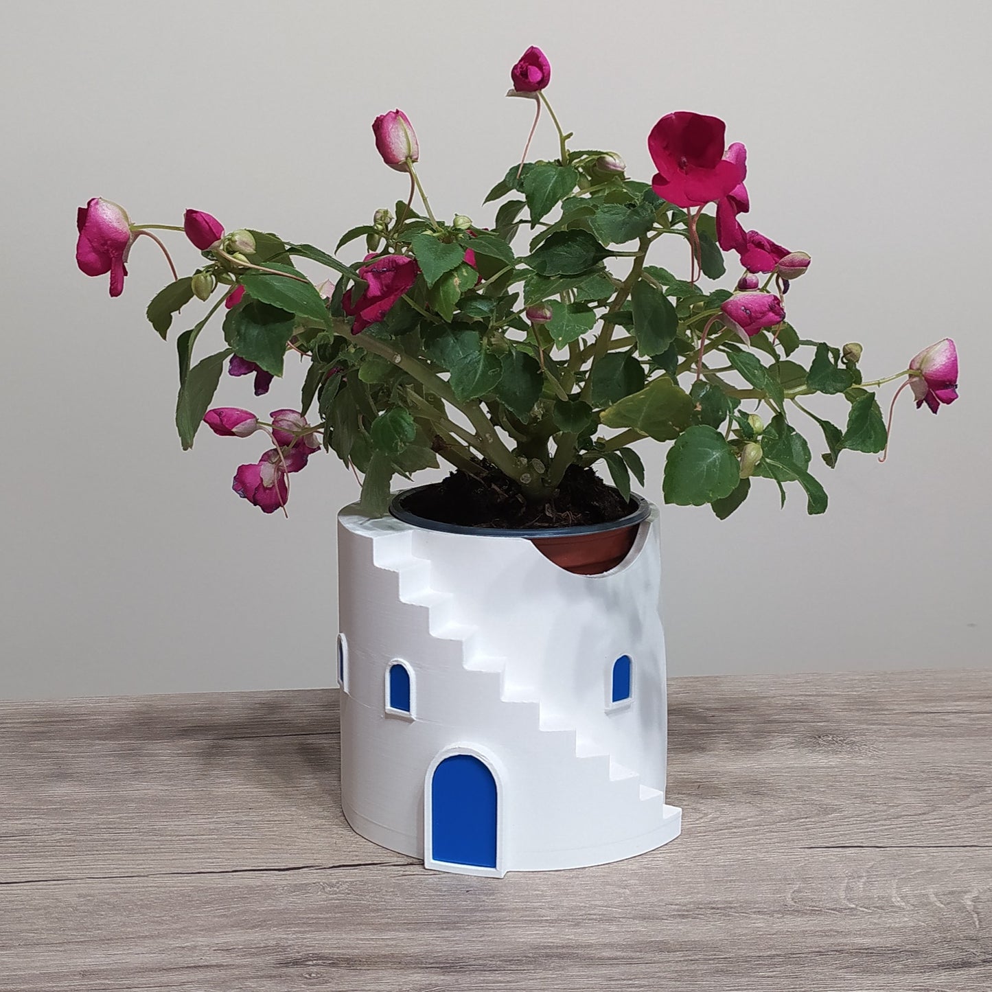 The Tower Steps Round Planter - 3D Printed Greek Decor