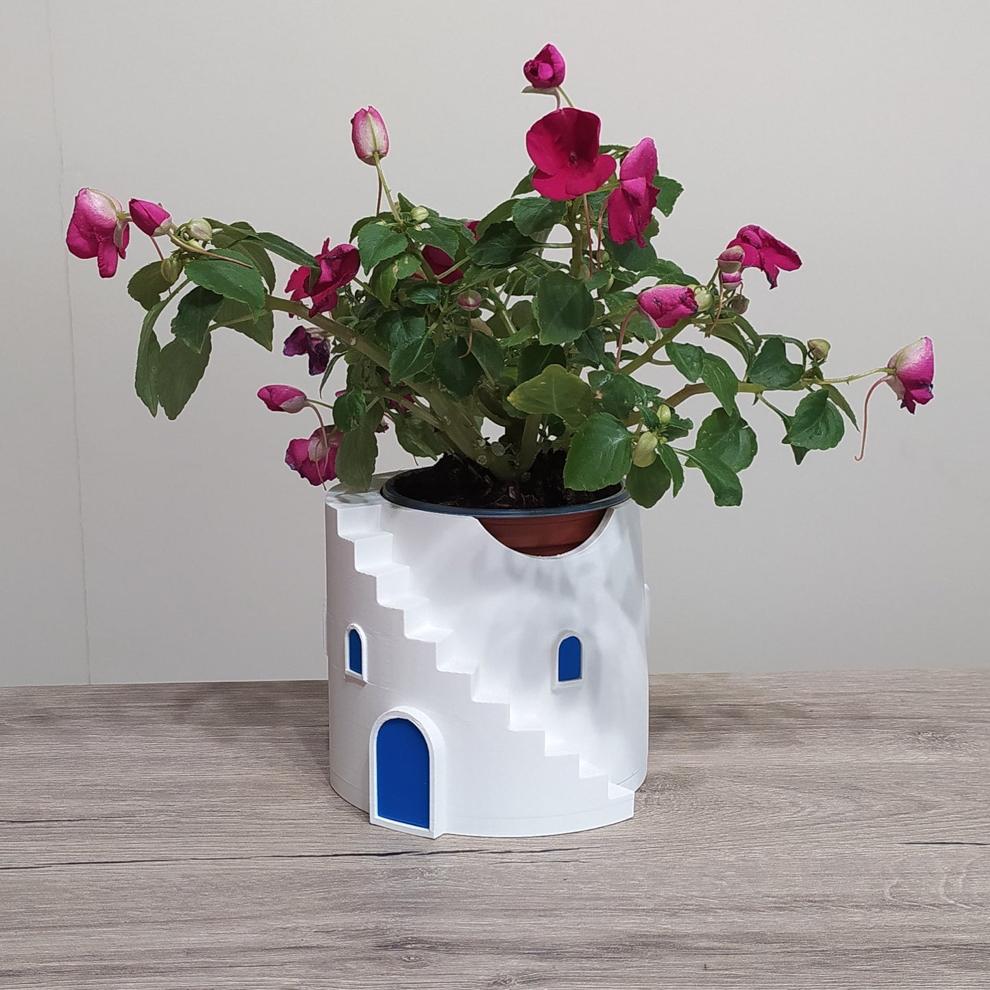 The Tower Steps Round Planter - 3D Printed Greek Decor