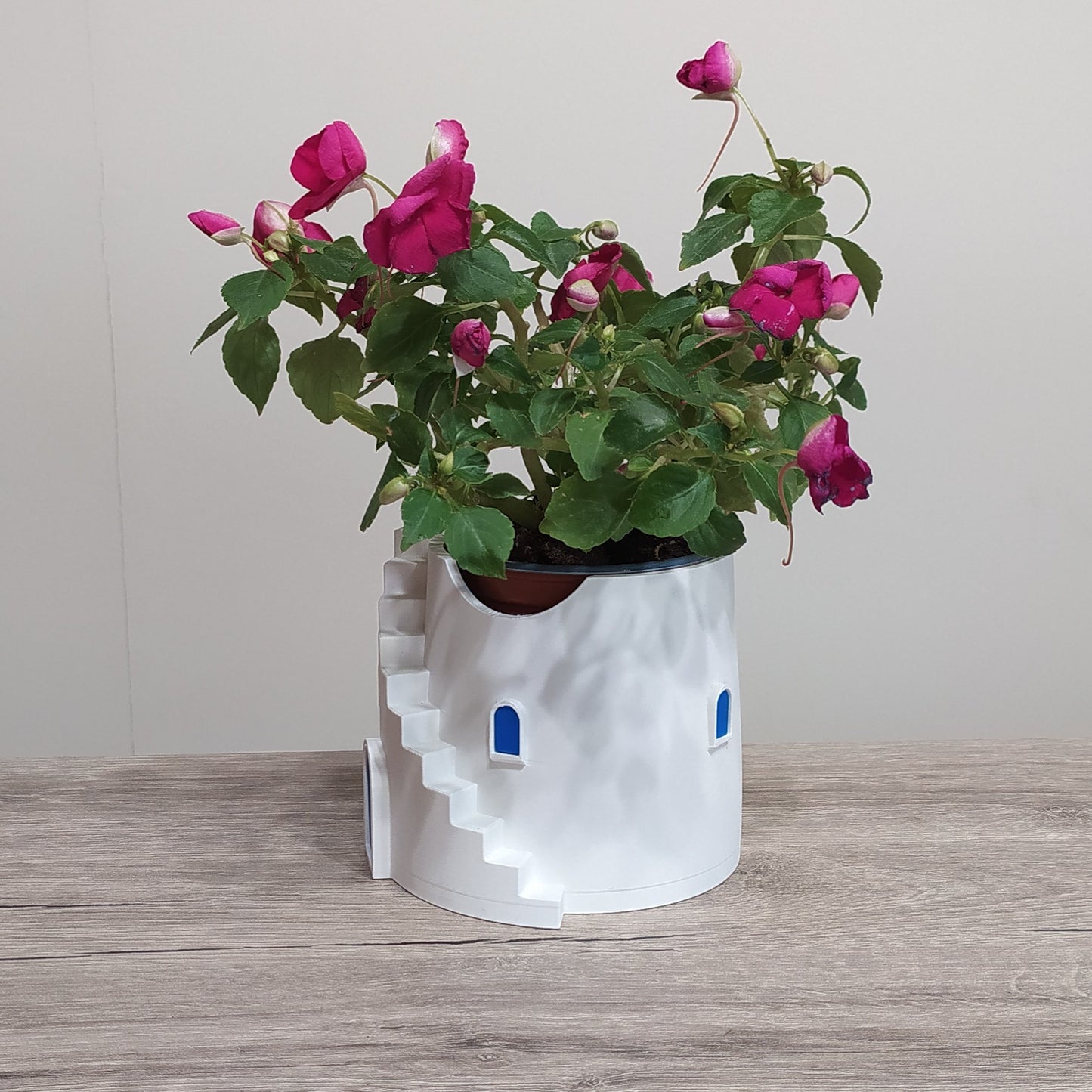 The Tower Steps Round Planter - 3D Printed Greek Decor