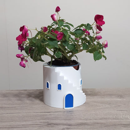 The Tower Steps Round Planter - 3D Printed Greek Decor