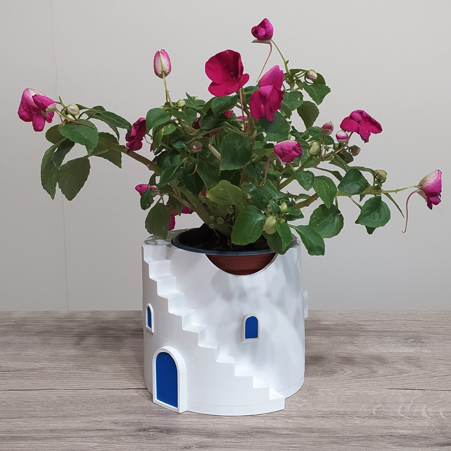 The Tower Steps Round Planter - 3D Printed Greek Decor
