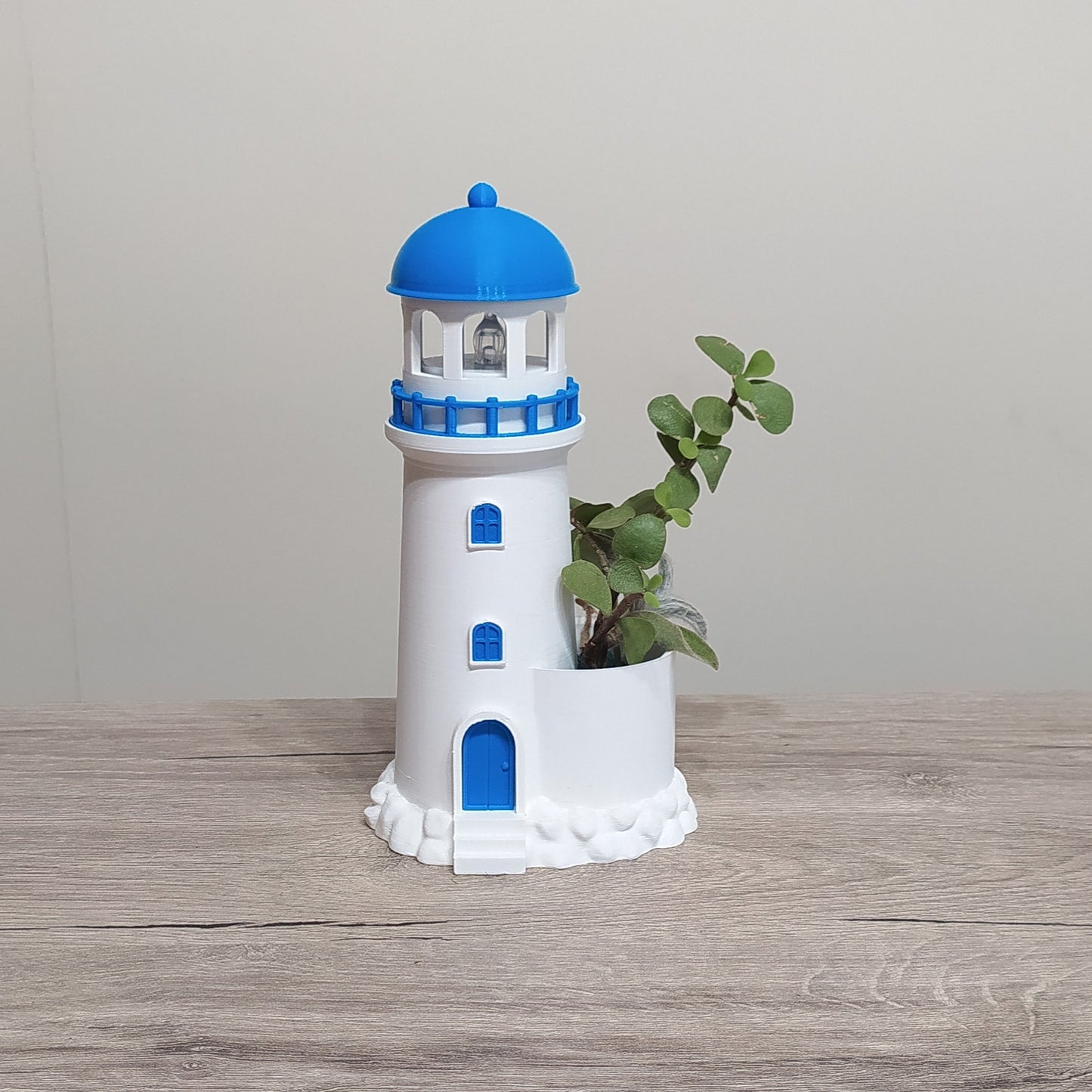 The Aegean Beacon - Lighthouse Planter & Tealight Holder - 3D Printed Greek Decor