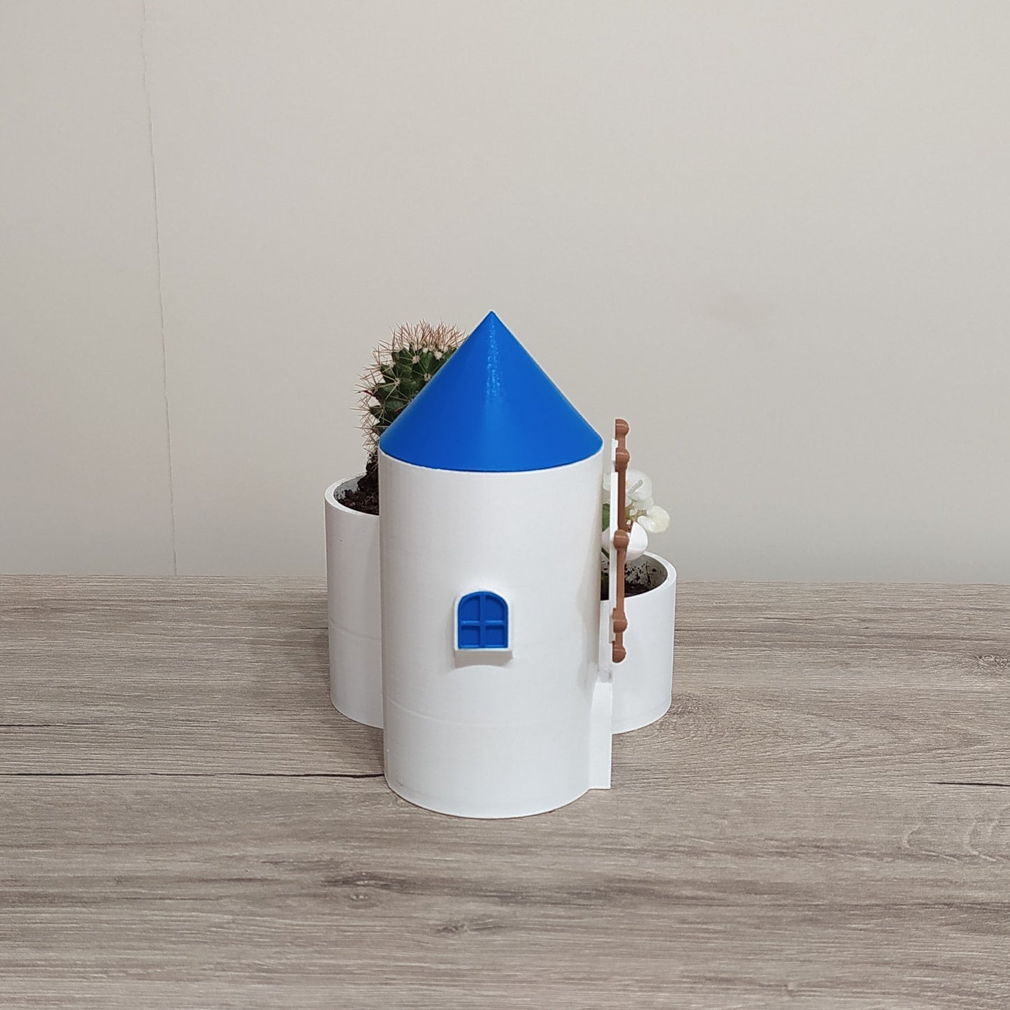 The Mykonos Windmill - Cluster Planter - 3D Printed Greek Decor