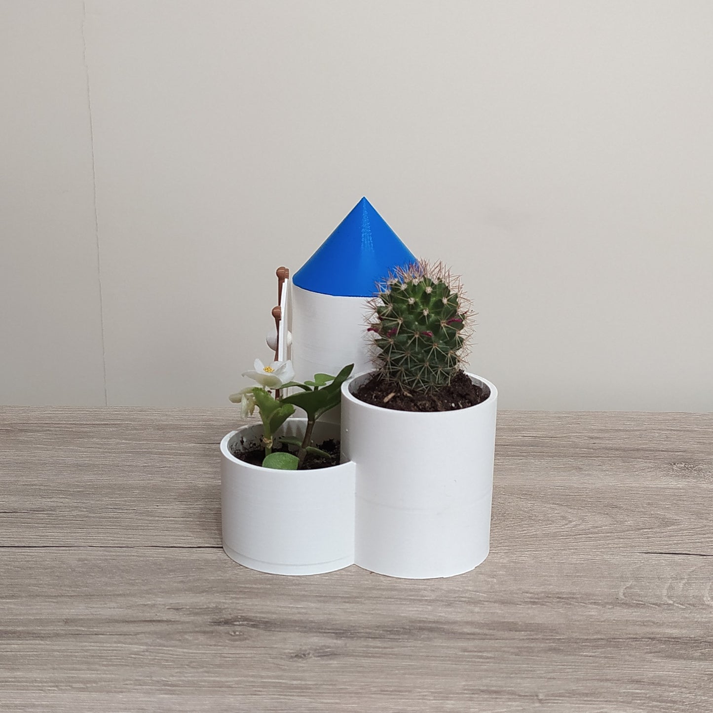 The Mykonos Windmill - Cluster Planter - 3D Printed Greek Decor