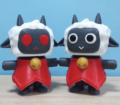 Cult of the Lamb Figurine 2-Sided Cute Demonic Face 3D Printed Statue Desk