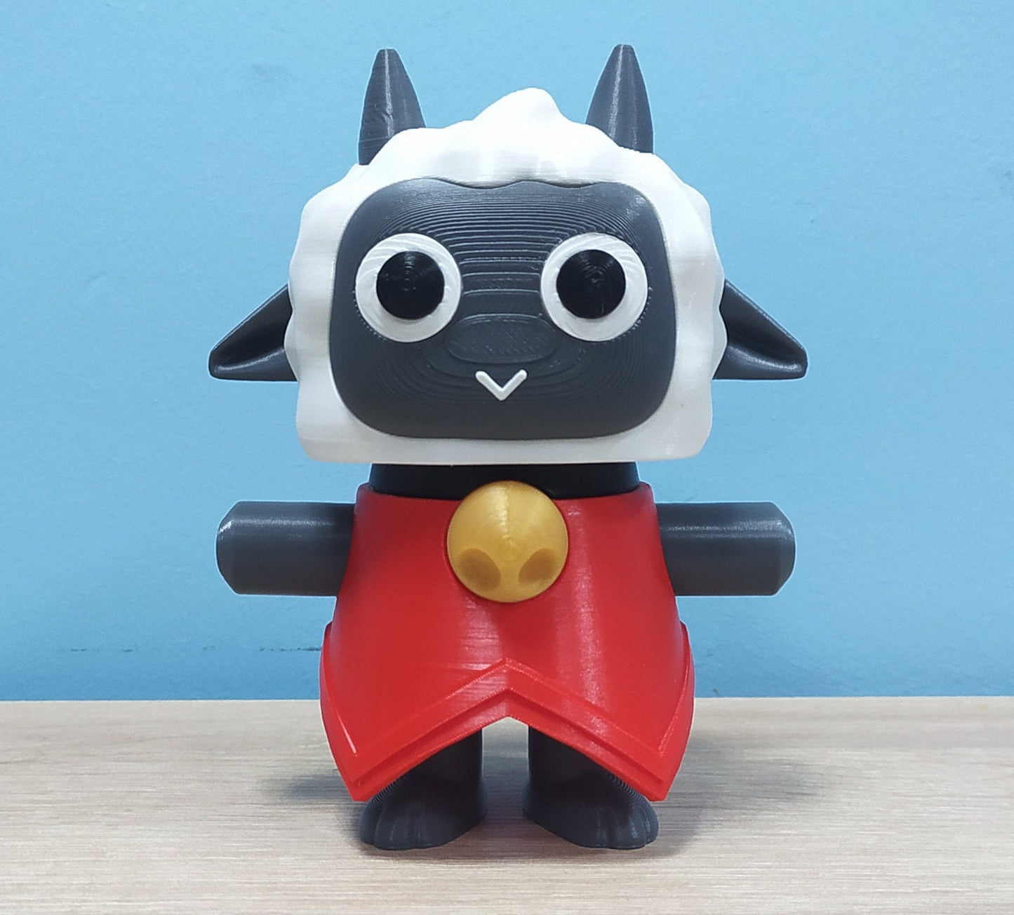 Cult of the Lamb Figurine 2-Sided Cute Demonic Face 3D Printed Statue Desk