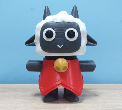 Cult of the Lamb Figurine 2-Sided Cute Demonic Face 3D Printed Statue Desk
