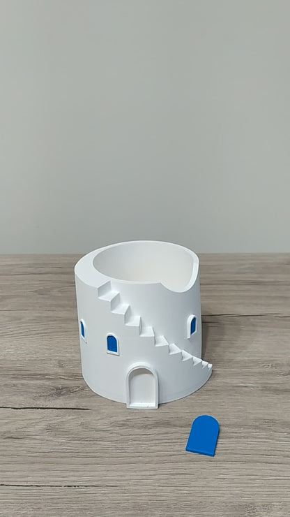 The Tower Steps Round Planter - 3D Printed Greek Decor