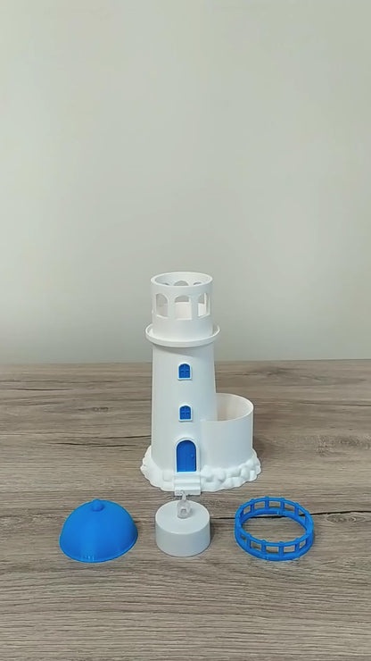 The Aegean Beacon - Lighthouse Planter & Tealight Holder - 3D Printed Greek Decor