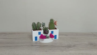 The Village Plaza - Triple Planter - 3D Printed Greek Decor