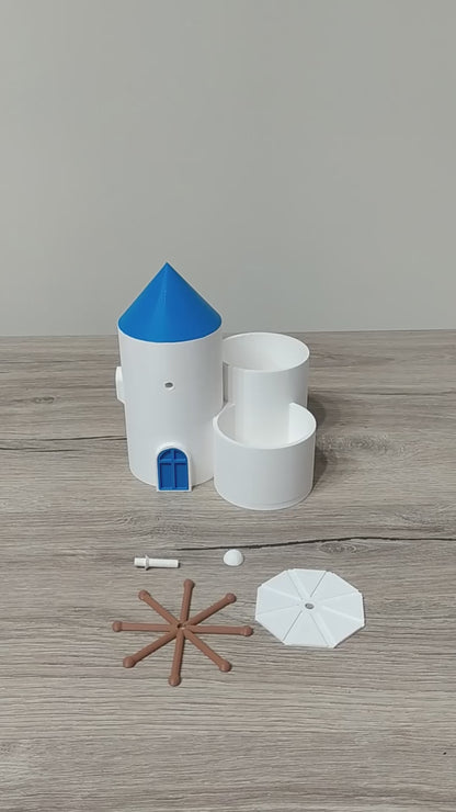 The Mykonos Windmill - Cluster Planter - 3D Printed Greek Decor